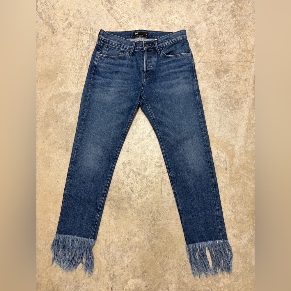 Fringe Hem‎ Blue Jeans